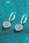 Moissanite Heart-Shaped Drop Earrings